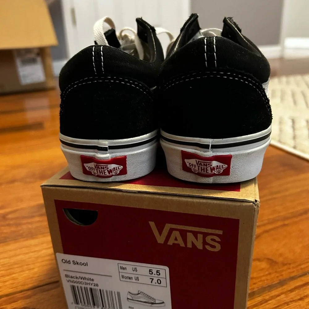 Vans Old Skool Black and White Suede Sneakers - Picture 7 of 7